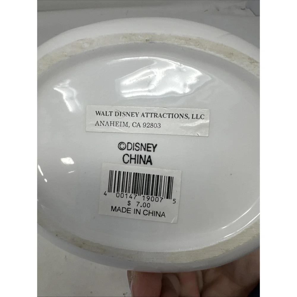 Disney Park MICKEY MOUSE White Soap Holder And‎ Cup Ceramic Bathroom